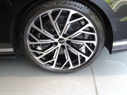 画像1: Audi純正S8用21インチ10Yスポークエボスタイルブラックアルミホイール