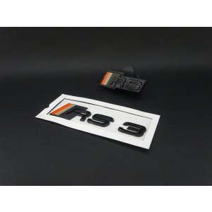 画像: AudiAG純正FL後RS 3(GY/8Y)CompetitionLimited用RSロゴグリルエンブレム前後セット