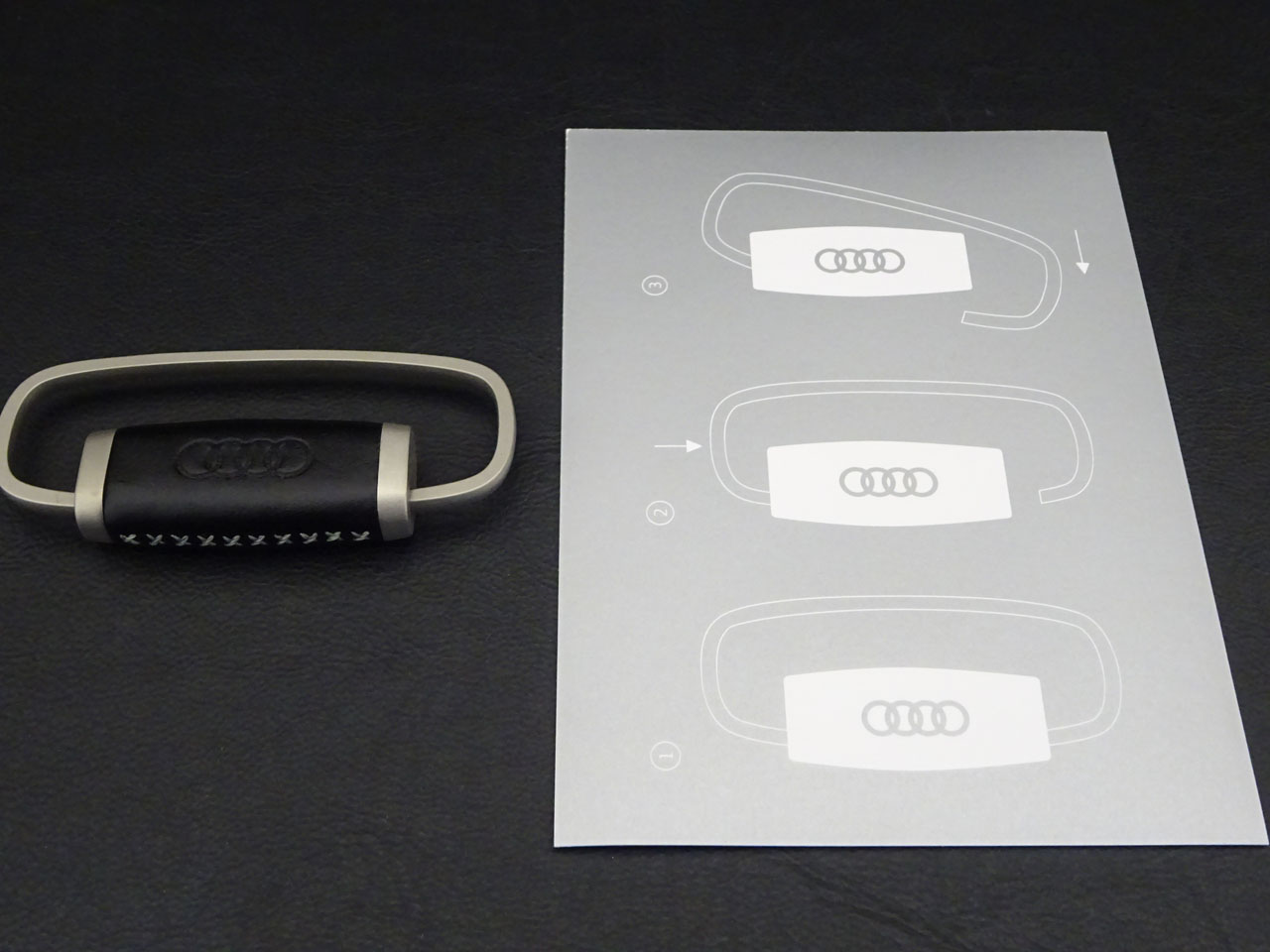 画像3: (絶版)Audi純正メタル/レザーキーリング