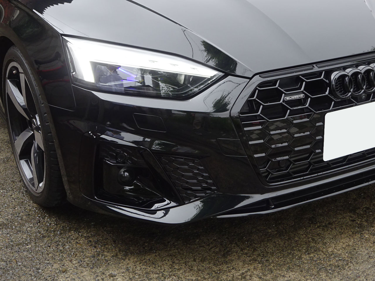 画像1: Audi純正A5/S5(F5)用オールグロスブラックエアガイドグリルセット